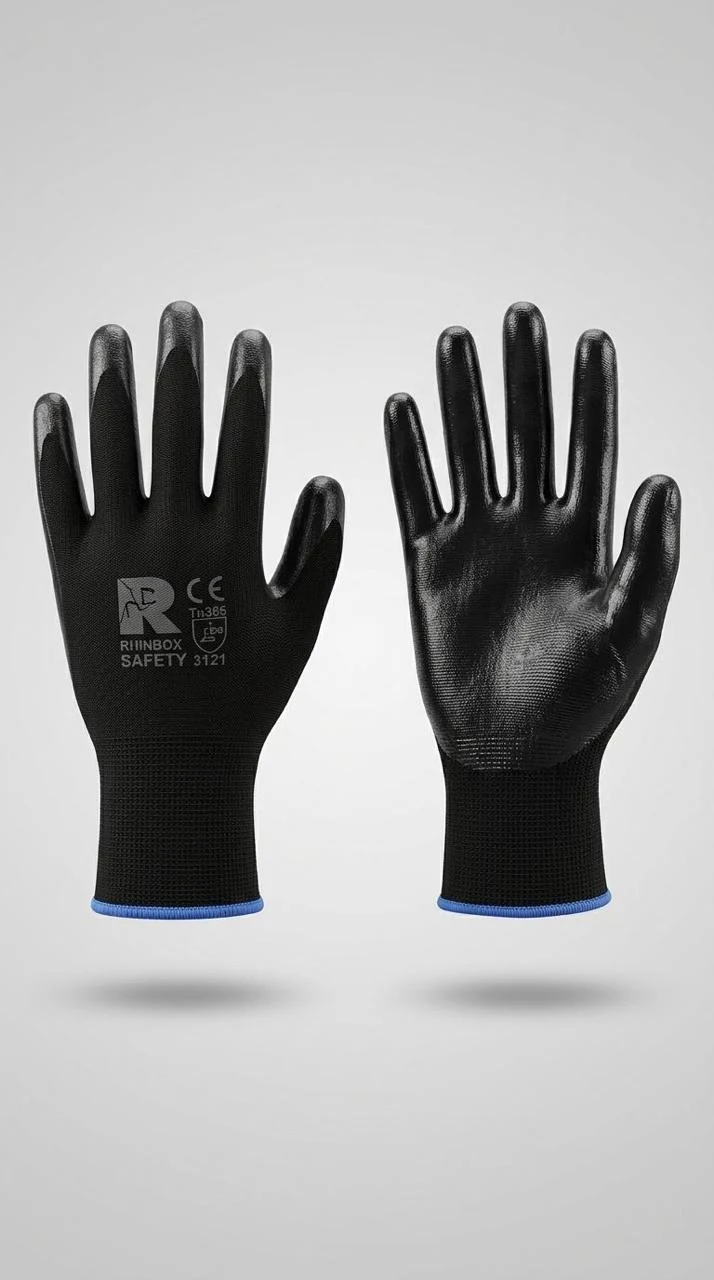 Par de guantes negros recubiertos RHINOX Safety